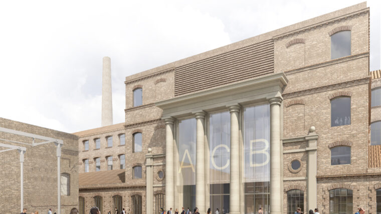 Render de l'entrada del nou Arxiu de la Ciutat de Barcelona a Can Batlló