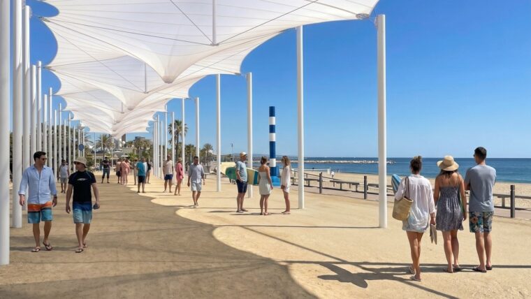 'Render' d'ombres al passeig Marítim